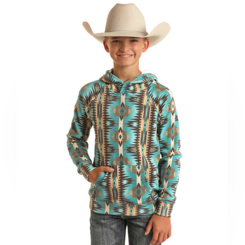 Rock N Roll Kids L Aztec Print Hoodie